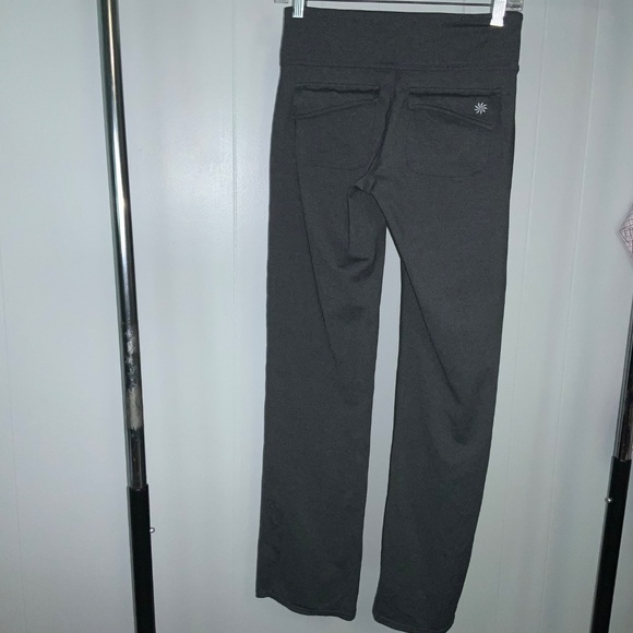Athleta In Fusion Flap Pocket yoga Pants Sz S Gray Stretch gym workout 964515 - Picture 4 of 9